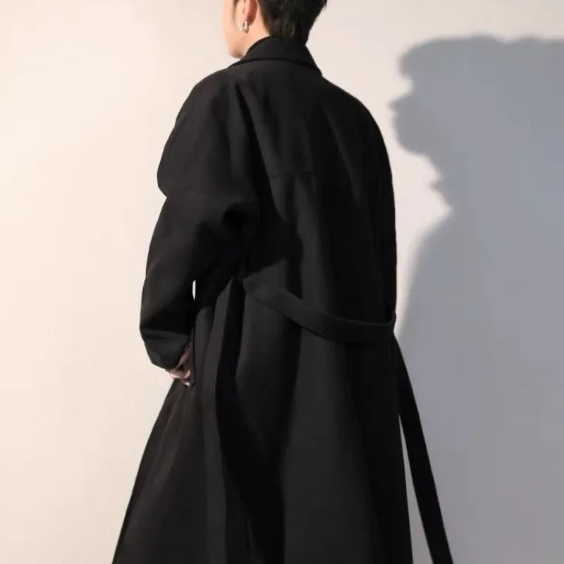 Long manteaux hommes en laine chaud et épais