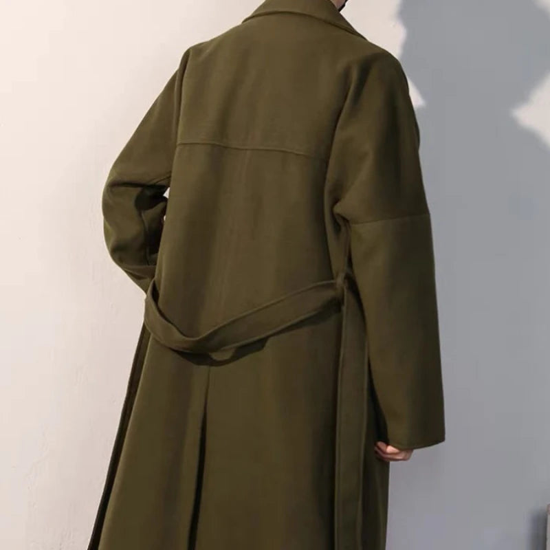Long manteaux hommes en laine chaud et épais