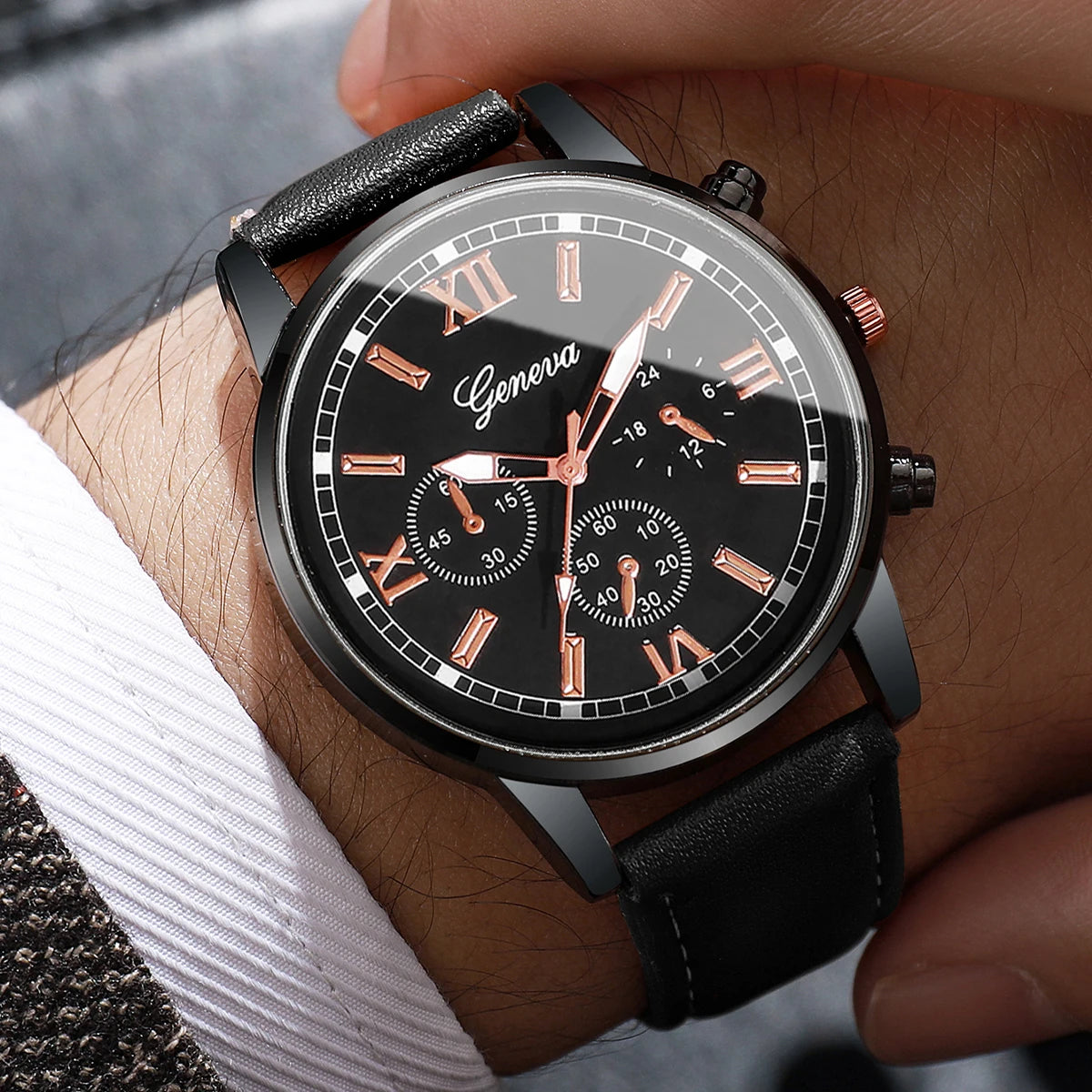 2/4/6 pièces/ensemble montre pour hommes combinaison ensemble accessoires homme