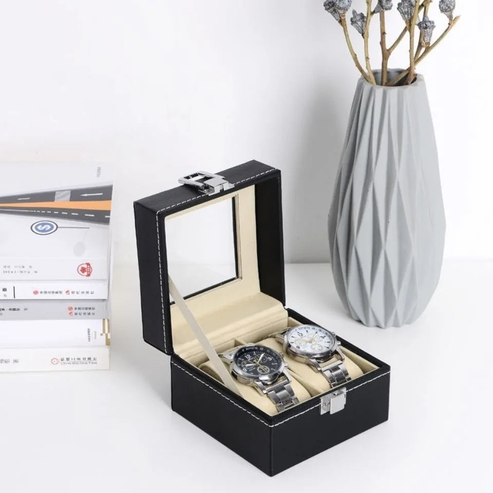 Boite de rangement de montre en cuir véritable divers