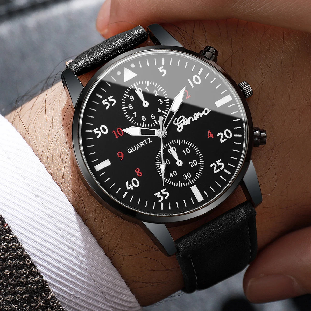 2/4/6 pièces/ensemble montre pour hommes combinaison ensemble accessoires homme