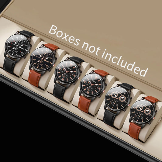 2/4/6 pièces/ensemble montre pour hommes combinaison ensemble accessoires homme