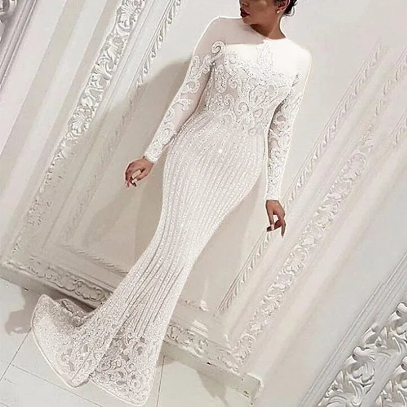 Robe longue de Soirée à Manches