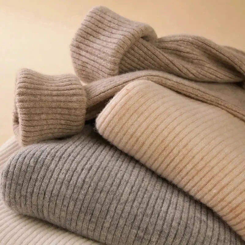 Heliar-Pull à col roulé pour femme, pulls basiques en cachemire doux, automne et hiver 2024