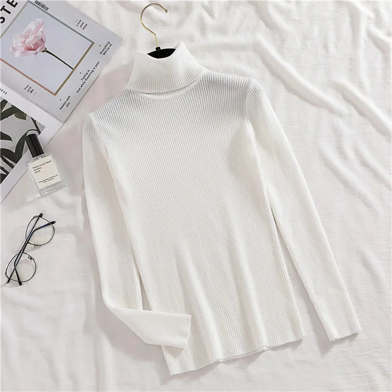 Heliar-Pull à col roulé pour femme, pulls basiques en cachemire doux, automne et hiver 2024