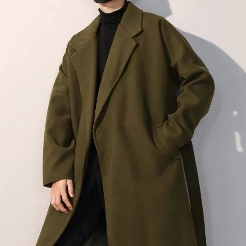Long manteaux hommes en laine chaud et épais