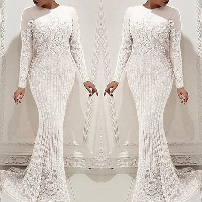 Robe longue de Soirée à Manches