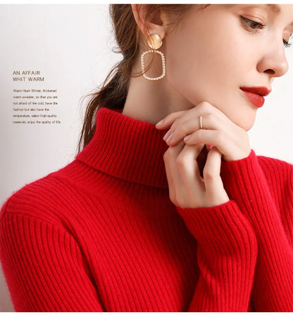 Heliar-Pull à col roulé pour femme, pulls basiques en cachemire doux, automne et hiver 2024