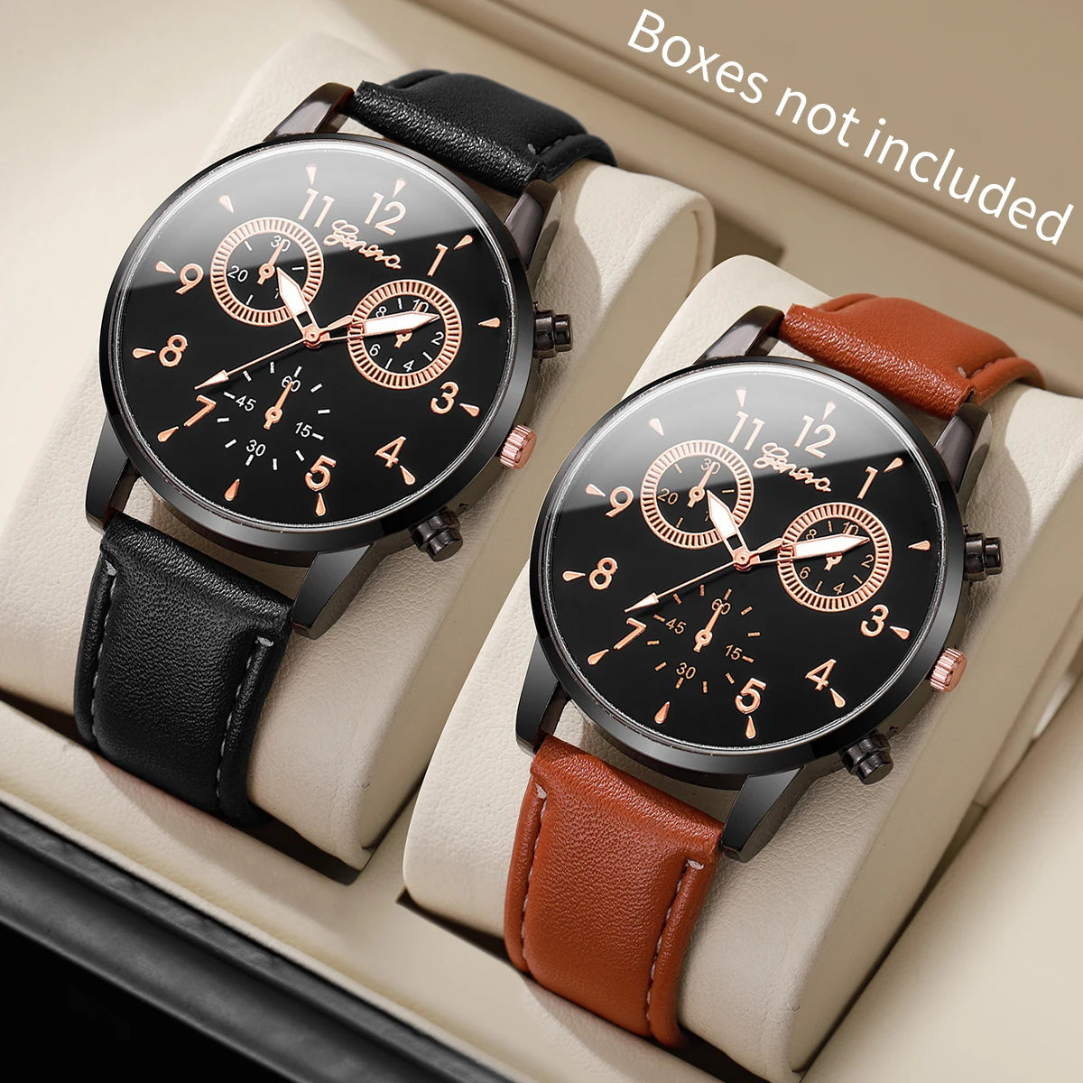 2/4/6 pièces/ensemble montre pour hommes combinaison ensemble accessoires homme