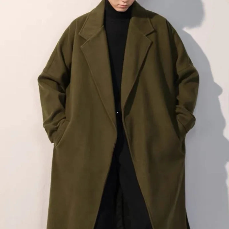 Long manteaux hommes en laine chaud et épais