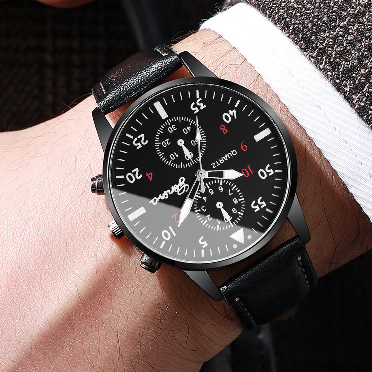 2/4/6 pièces/ensemble montre pour hommes combinaison ensemble accessoires homme