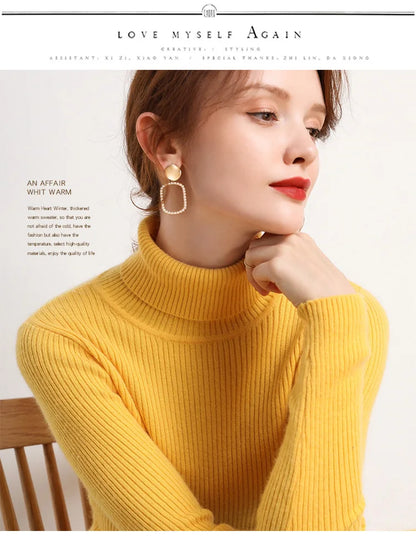 Heliar-Pull à col roulé pour femme, pulls basiques en cachemire doux, automne et hiver 2024