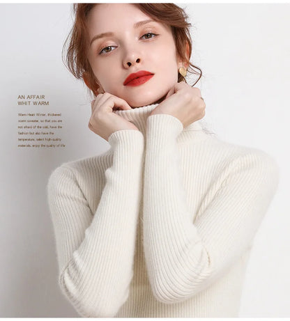 Heliar-Pull à col roulé pour femme, pulls basiques en cachemire doux, automne et hiver 2024